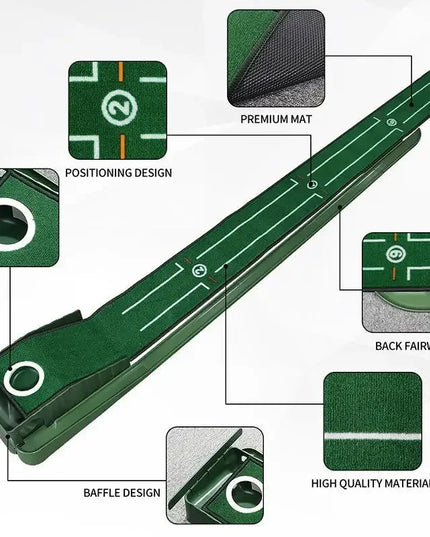 Mini Golf Green Putter Mat Portable Indoor and Outdoor Golf Practitioner PM015