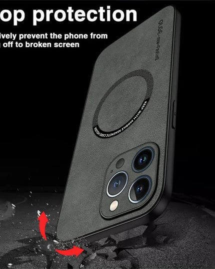 For Magsafe Luxury Leather Shockproof Phone Cases For iPhone 16 15 14 13 12 11 Pro Max 16 Plus Magnetic Wireless Charging Cover