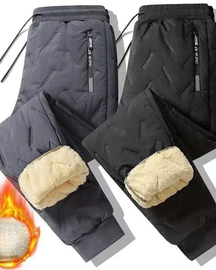 Down Pants Casual Men Pants Thickened Fleece Pants Loose Sportswear Winter Warm Clothes Men Casual Clothes