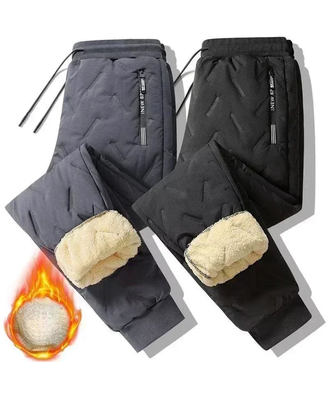Down Pants Casual Men Pants Thickened Fleece Pants Loose Sportswear Winter Warm Clothes Men Casual Clothes