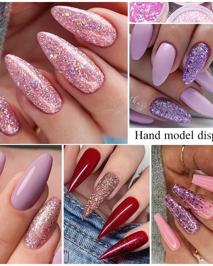 5g Dipping Nail Powder Set Red Nail Glitter Dipping System Kit For Manicure Nail Art Decorations Natural Dry Without Lamp Cure