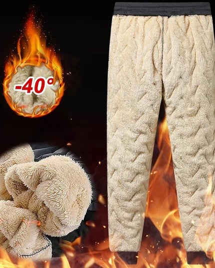 Winter Down Cotton Pants Men's Outdoor Plush Thick Velvet Warm Sports Pants Lambswol Casual Waterproof Windproof Ski Pants 7XL