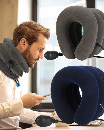 1Pcs Neck Stretcher Inflatable Cervical Neck Traction Brace Breathable Comfortable Protection Prevent Cervical Forward Leaning