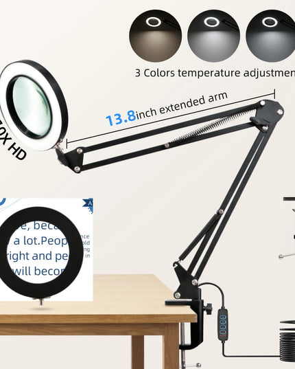 Desk Lamps Double Head LED Stepless Dimmable Led USB Table Lamp for Office Study Reading Lighting Fixture Computer Monitor Light