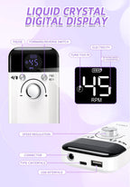 Professional Nail Drill Machine Set 45000RPM Rechargeable Portable Electric Nail File for Manicure Acrylic Gel Nails Salon Tools