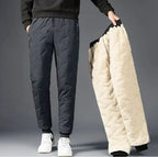 Winter Down Cotton Pants Men's Outdoor Plush Thick Velvet Warm Sports Pants Lambswol Casual Waterproof Windproof Ski Pants 7XL