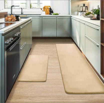 Thickened flannel kitchen floor mats absorbent oil non-slip mats long strips of dirt-resistant carpets entrance door mats