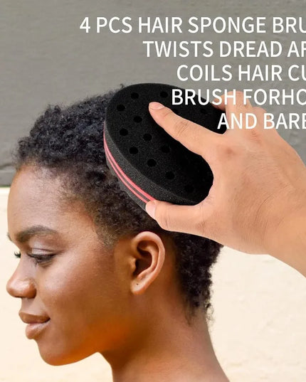 4Pcs Hair Curly Sponge Gloves Magic Curly Barber Curling Twist Sponge Gloves Brush Hair Brush Sponges for Black Men