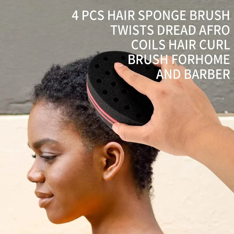 4Pcs Hair Curly Sponge Gloves Magic Curly Barber Curling Twist Sponge Gloves Brush Hair Brush Sponges for Black Men