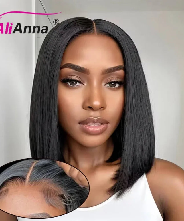Glueless Wig Human Hair Ready To Wear Short Bob Wigs For Women Transparent Pre Cut Lace Human Wig Human Hair Wig Bob Wig