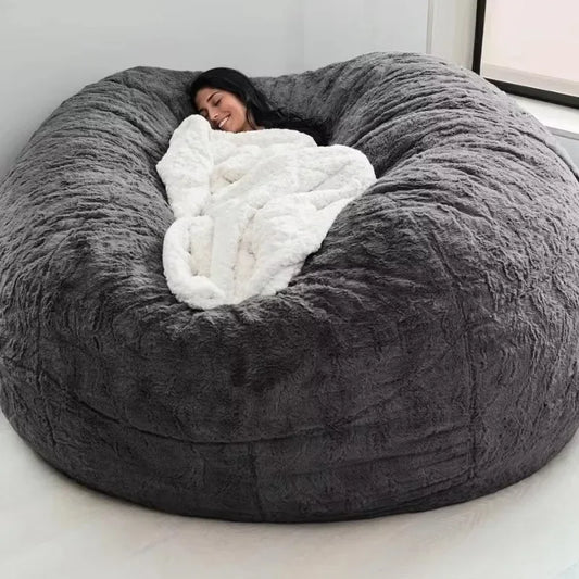 Home Lazy Sofa Foam Bed Bean Bag Double Three Bedroom Plush Bean Rice Fabric Recliner Sand Bean Bag Lazy Sofa Set