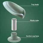 2pcs Drain Soap Holder Leaf Shape Soap Box Suction Cup Tray Drying Rack for Shower Sponge Container Kitchen Bathroom Accessories
