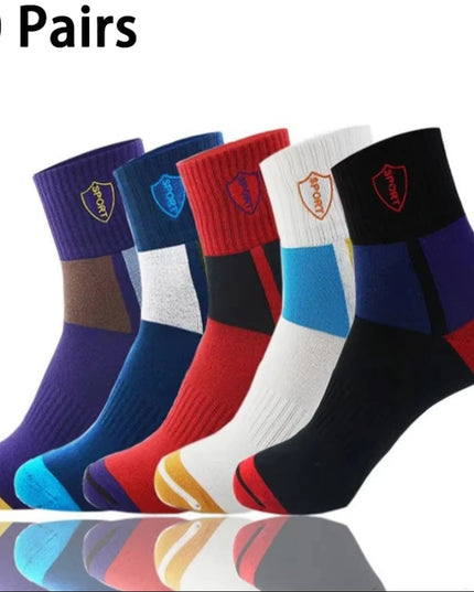 5Pairs Breathable Cotton Sports Stockings Men Bamboo Fiber Autumn and Winter Men Socks Sweat Absorption Deodorant Business Sox