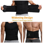 Qtree Neoprene Body Shaper Vest for Men Slimming Gym Fitness Sweat Waist Trainer Corset Workout Zipper Sauna Weight Loss Tops