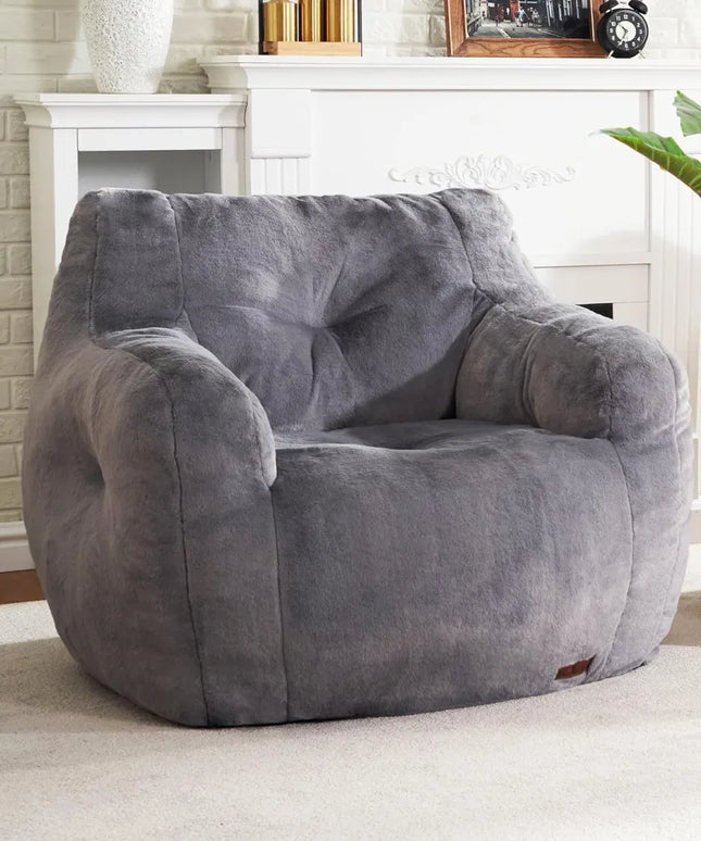Bean Bag Sofa Chairs for Adults Comfy Bean Bag Sofa Fluffy Beanbag Chair Plush Chair Big Bubble Foam Sofa with Filler