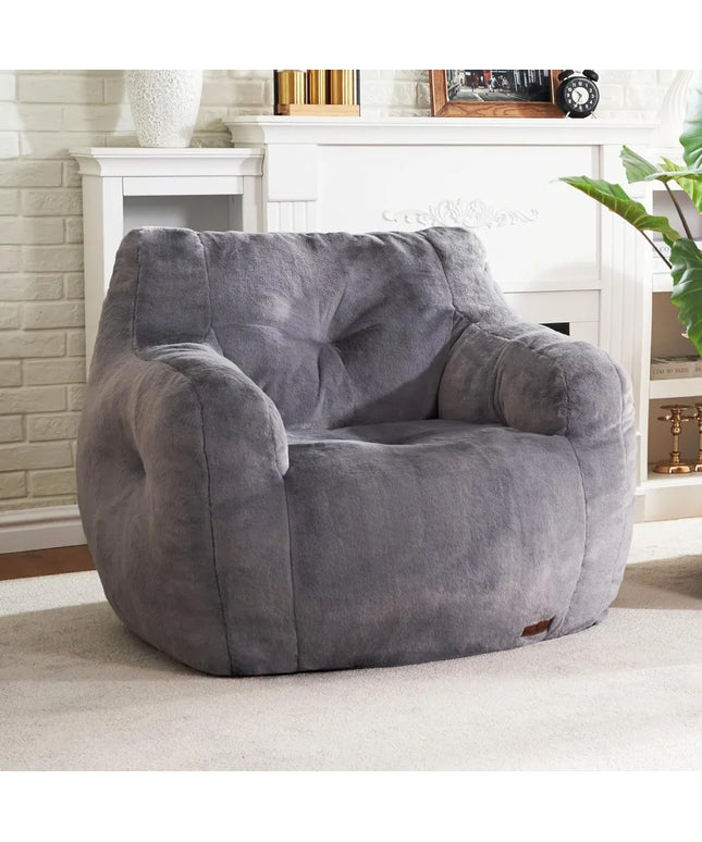 Bean Bag Sofa Chairs for Adults Comfy Bean Bag Sofa Fluffy Beanbag Chair Plush Chair Big Bubble Foam Sofa with Filler