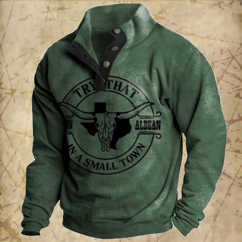 Vintage Men's Hoodies Autumn Long Sleeved Street Button Pullover Oversized Clothing For Men Sweatshirt Fashion Casual Hoodie