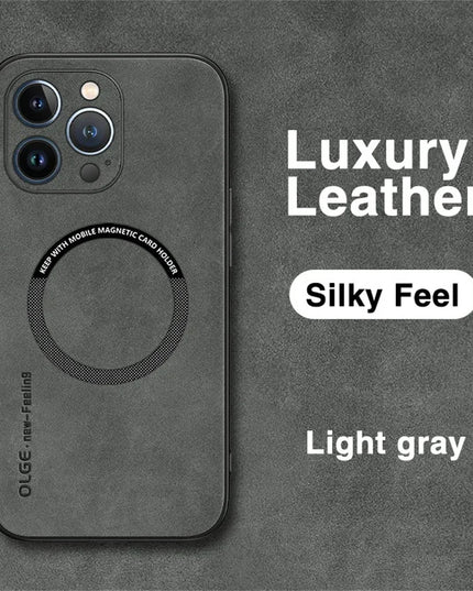 For Magsafe Luxury Leather Shockproof Phone Cases For iPhone 16 15 14 13 12 11 Pro Max 16 Plus Magnetic Wireless Charging Cover