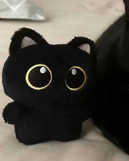 10cm Cute Black Cat plush toy Doll Small Pendant Cuddly Pillow Cushion Ins Black Cat Plush Toy Doll for Boy Girl Brithday Gifts