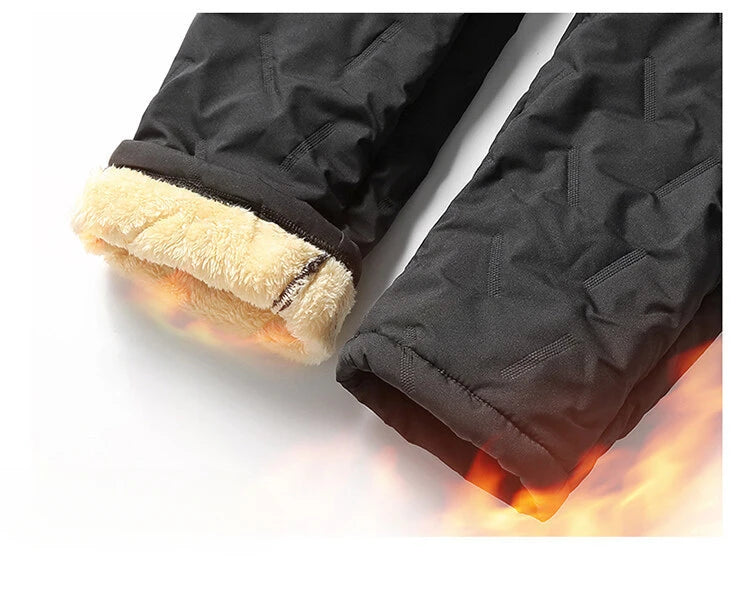 Down Pants Casual Men Pants Thickened Fleece Pants Loose Sportswear Winter Warm Clothes Men Casual Clothes
