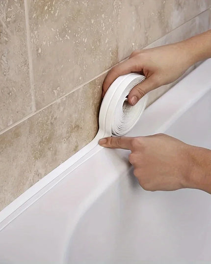 1m/3.2m PVC Waterproof Sealing Tape for Bathroom Sink, Shower, Bathtub and Toilet - Self Adhesive Wall Sticker
