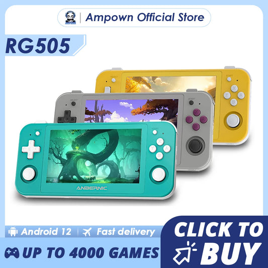 ANBERNIC RG505 Handheld Game Console 4.95″ OLED Touch Screen Android 12 OS Portable Video Game Console Hall Joyctick OTA Update