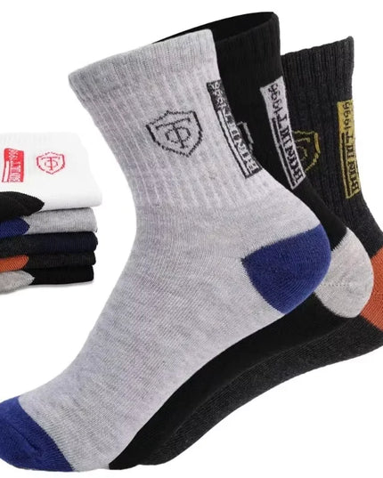 5Pairs Breathable Cotton Sports Stockings Men Bamboo Fiber Autumn and Winter Men Socks Sweat Absorption Deodorant Business Sox