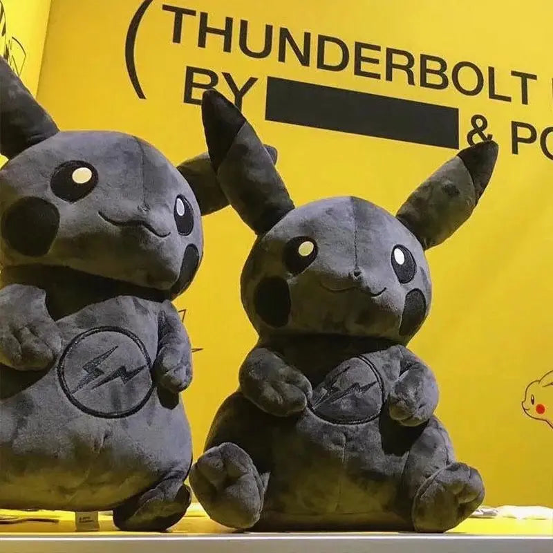 30CM Pokemon X Fragment Anime Character Dark Pikachu Doll Kawaii Pop Doll Black Pikachu Pillow Birthday Gift Female