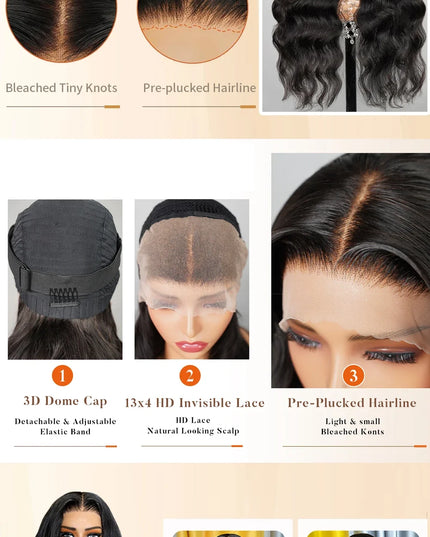 250 Density 30 40 Inch 13x6 Transparent HD Lace Frontal Body Wave Wigs Human Hair Remy 13x4 Lace Front Wig For Black Women