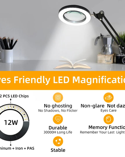 Desk Lamps Double Head LED Stepless Dimmable Led USB Table Lamp for Office Study Reading Lighting Fixture Computer Monitor Light