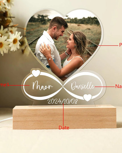 Personalized Anniversary Women Men Couples Gifts Custom Photo Love Frame Acrylic Plaque Valentine's Day Giftware for Him Her