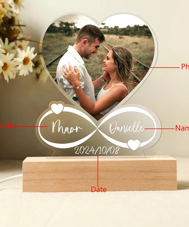 Personalized Anniversary Women Men Couples Gifts Custom Photo Love Frame Acrylic Plaque Valentine's Day Giftware for Him Her