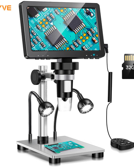 Hayve 7‘’ Digital Microscope 1200X Zoom 12MP HD Electronic Microscopes Camera Magnifier for Soldering Phone Repair Microscope