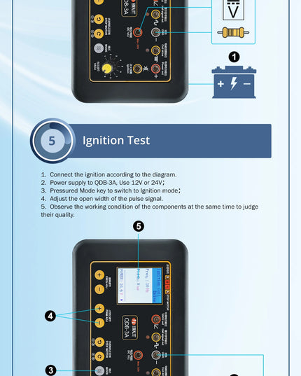 QDB3A Auto Ignition Coil Tester Car IAC Idle Stepper Motor Solenoid Valve Injector Actuator Fault Detector Driver PWM Generator