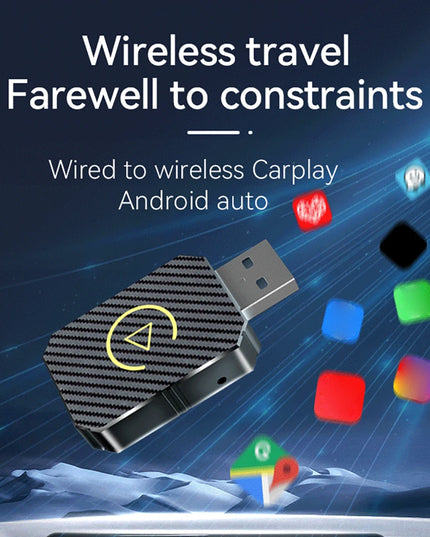 Wireless Carplay Android Auto Adapter 2 in 1 Mini Box Plug&Play Wireless Dongle BT WiFi for Wired CarPlay/Andriod Auto Cars