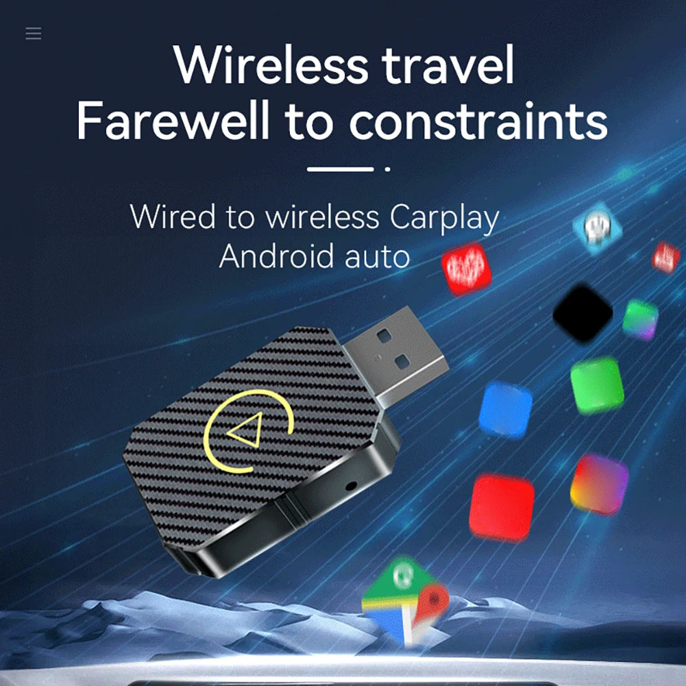Wireless Carplay Android Auto Adapter 2 in 1 Mini Box Plug&Play Wireless Dongle BT WiFi for Wired CarPlay/Andriod Auto Cars