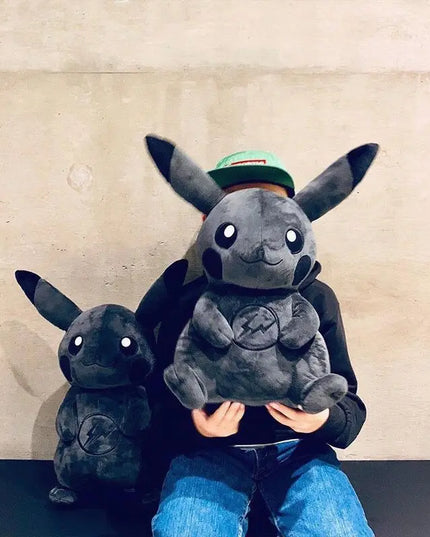 30CM Pokemon X Fragment Anime Character Dark Pikachu Doll Kawaii Pop Doll Black Pikachu Pillow Birthday Gift Female