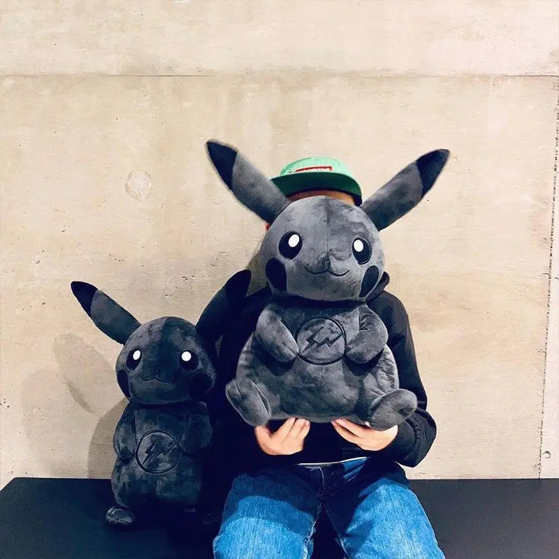 30CM Pokemon X Fragment Anime Character Dark Pikachu Doll Kawaii Pop Doll Black Pikachu Pillow Birthday Gift Female