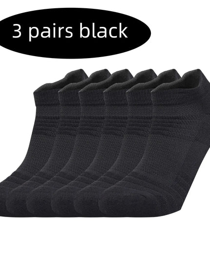 3 Pairs Sports Socks Men Women Short Running Socks Performance Ankle Cushion Wear-resistant Anti Slip Basketball Casual Socks
