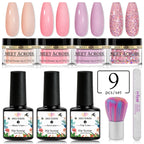 5g Dipping Nail Powder Set Red Nail Glitter Dipping System Kit For Manicure Nail Art Decorations Natural Dry Without Lamp Cure