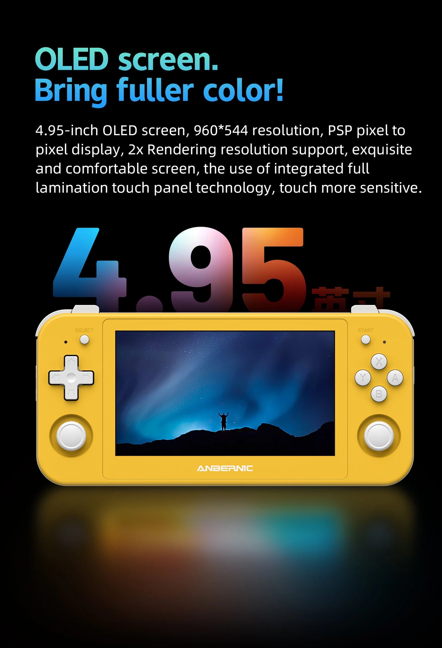 ANBERNIC RG505 Handheld Game Console 4.95″ OLED Touch Screen Android 12 OS Portable Video Game Console Hall Joyctick OTA Update