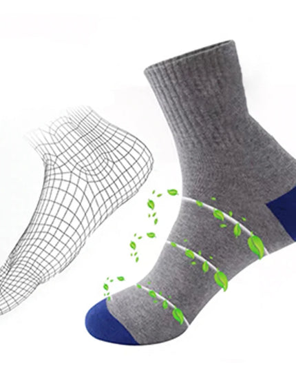 6pairs Men's Cotton Sweat Absorbing Embroidered Crest Athletic Socks, Ankle Socks