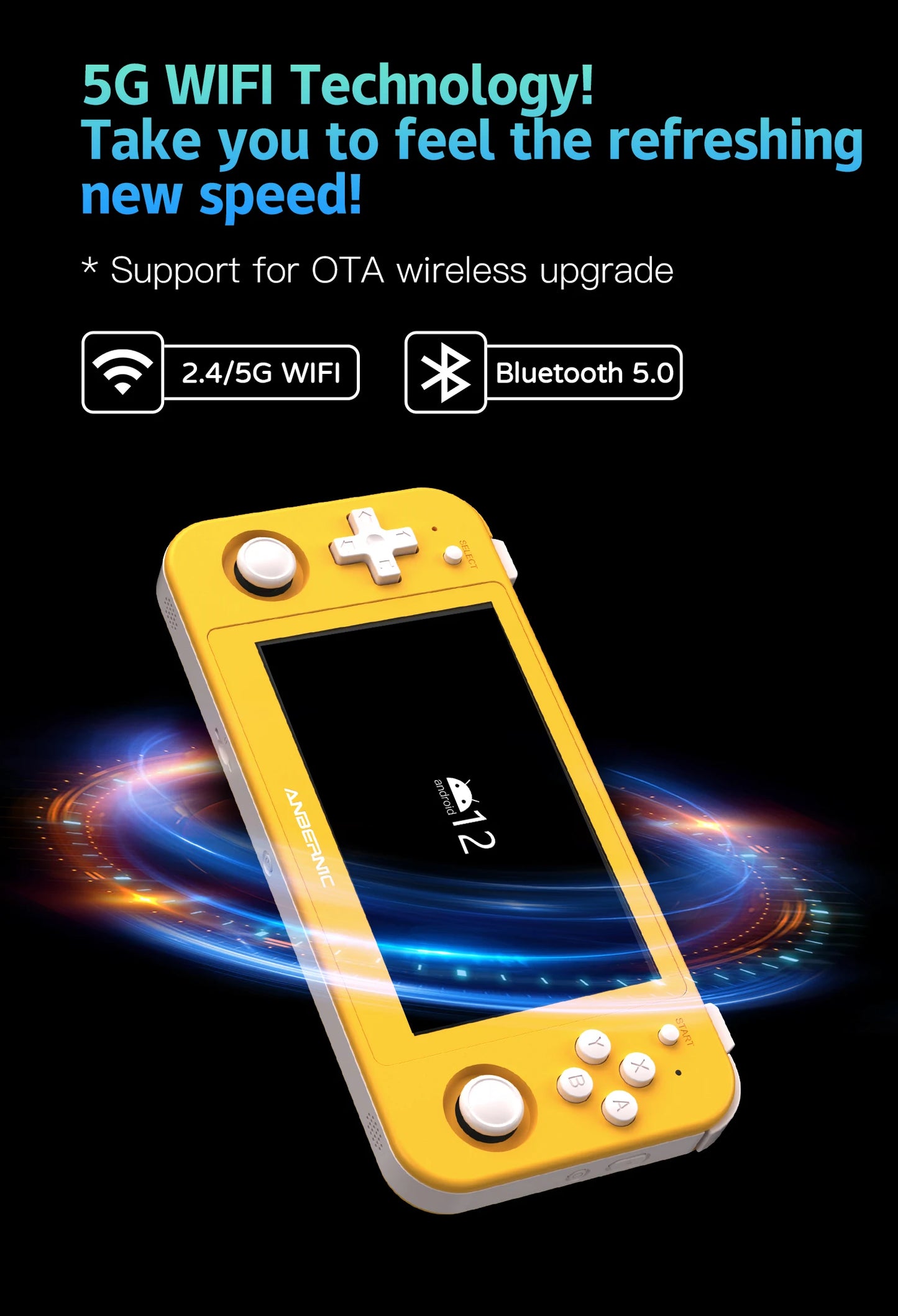 ANBERNIC RG505 Handheld Game Console 4.95″ OLED Touch Screen Android 12 OS Portable Video Game Console Hall Joyctick OTA Update