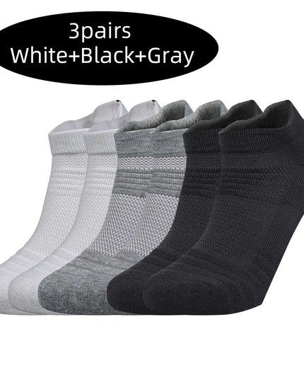 3 Pairs Sports Socks Men Women Short Running Socks Performance Ankle Cushion Wear-resistant Anti Slip Basketball Casual Socks