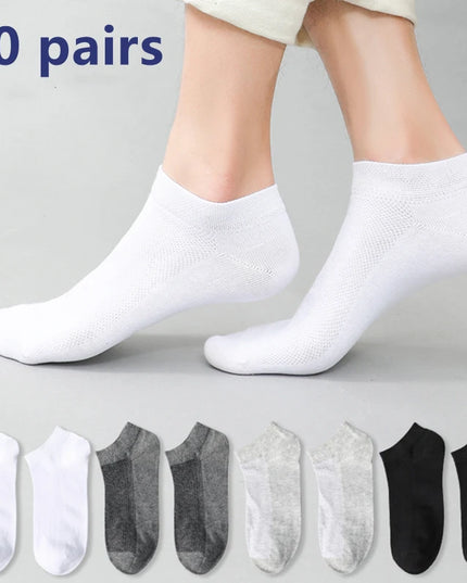 5Pairs Breathable Cotton Sports Stockings Men Bamboo Fiber Autumn and Winter Men Socks Sweat Absorption Deodorant Business Sox