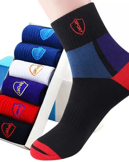 5Pairs Breathable Cotton Sports Stockings Men Bamboo Fiber Autumn and Winter Men Socks Sweat Absorption Deodorant Business Sox