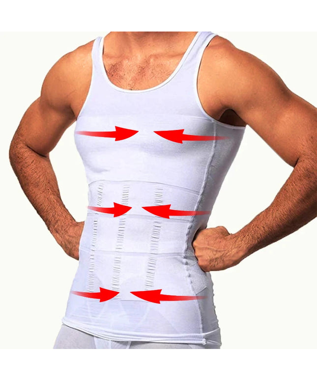 Mens Slimming Body Shaper Shapewear Abdomen Compression Shirt to Hide Gynecomastia Moobs Workout Tank Tops Undershirts