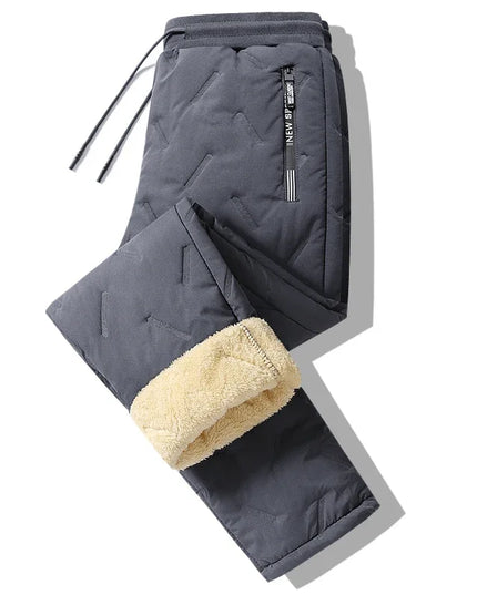 Winter Down Cotton Pants Men's Outdoor Plush Thick Velvet Warm Sports Pants Lambswol Casual Waterproof Windproof Ski Pants 7XL