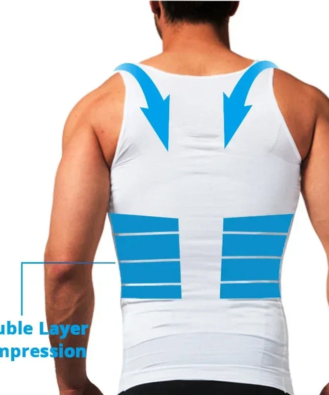 Mens Slimming Body Shaper Shapewear Abdomen Compression Shirt to Hide Gynecomastia Moobs Workout Tank Tops Undershirts