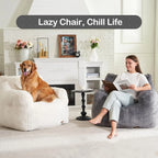 Bean Bag Sofa Chairs for Adults Comfy Bean Bag Sofa Fluffy Beanbag Chair Plush Chair Big Bubble Foam Sofa with Filler